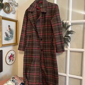 Oversized Long Plaid Coat